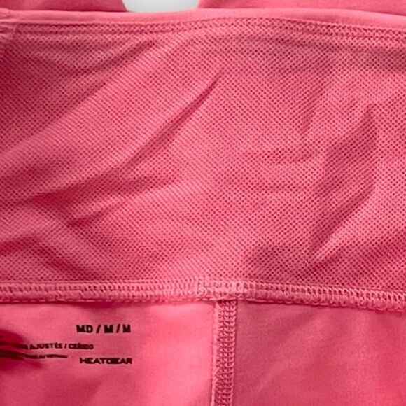 Under Armor UA HeatGear Reflect Hi-Rise Fitted Capris Pink White Graphic - Picture 11 of 14